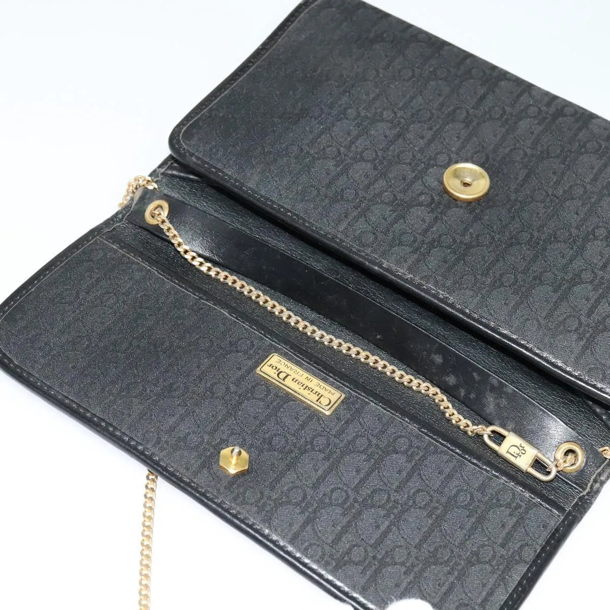 Christian Dior Vintage Trotter Canvas, Black, Canvas, Shoulder Bag