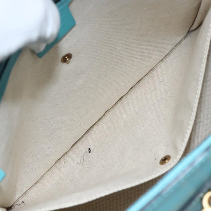 Gucci Bright Bit Convertible Tote Leather, Blue, Leather, Tote Bag