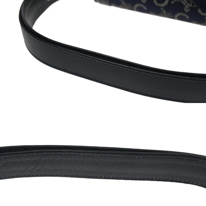 Celine Horse Carriage Canvas and Leather, Navy, Canvas, Shoulder Bag
