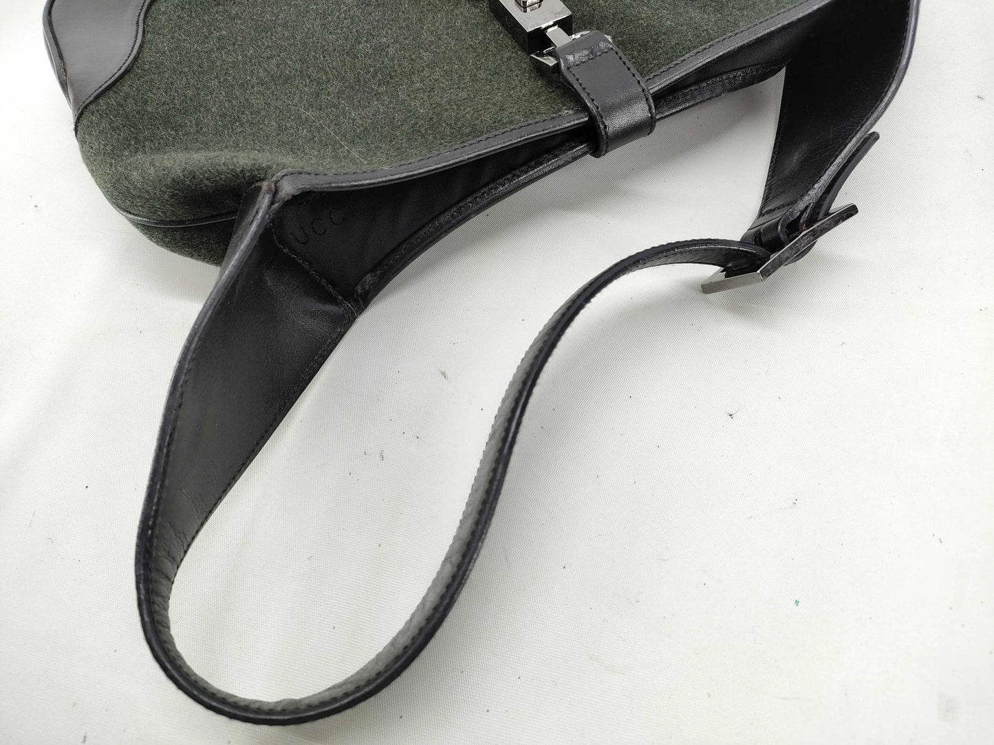 Gucci Jackie Hobo Suede and leather, Black, Leather, Shoulder Bag
