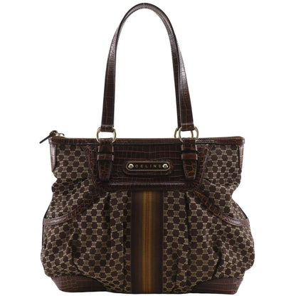 Celine Macadam Macadam with leather, Brown, Leather, Tote Bag