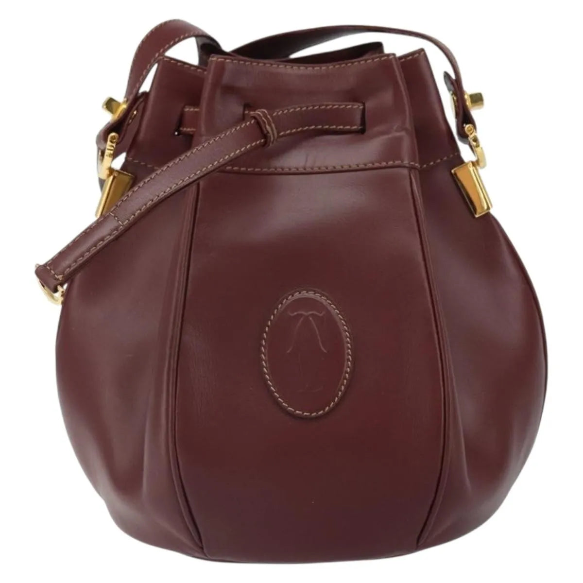 cartier Must de cartier Leather, Burgundy, Leather, Shoulder Bag
