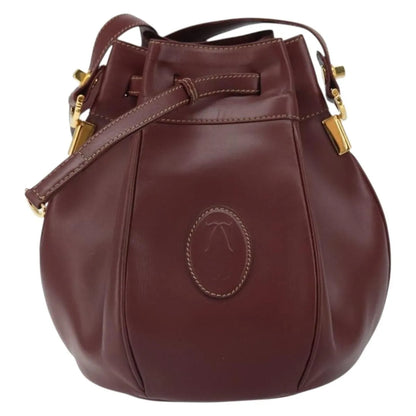 cartier Must de cartier Leather, Burgundy, Leather, Shoulder Bag