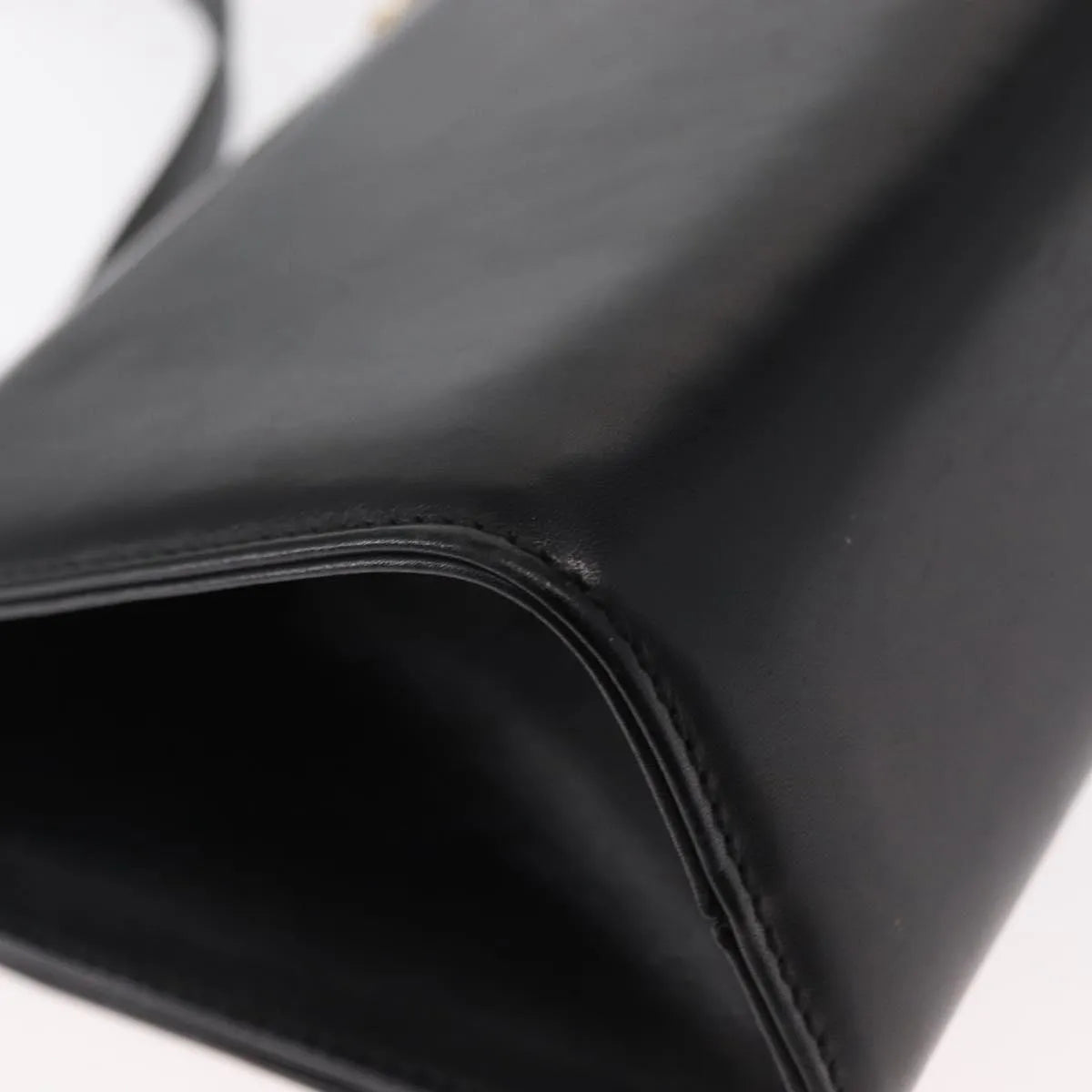 Salvatore Ferragamo Gancini Flap Leather, Black, Leather, Shoulder Bag