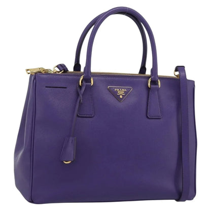 Prada Galleria Double Zip Tote Saffiano Leather, Purple, Leather, Handbag