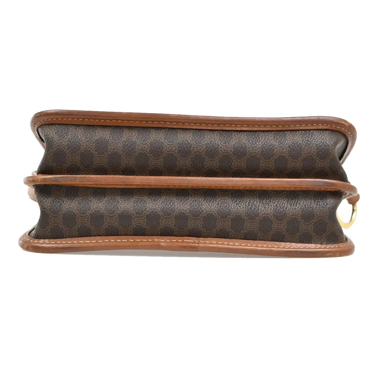 Celine Vintage Macadam Canvas and Leather, Brown, Canvas, Shoulder Bag