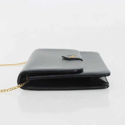 Christian Dior Vintage Clipper closure clutch with logo leather, Black, Leather, Crossbody Bag