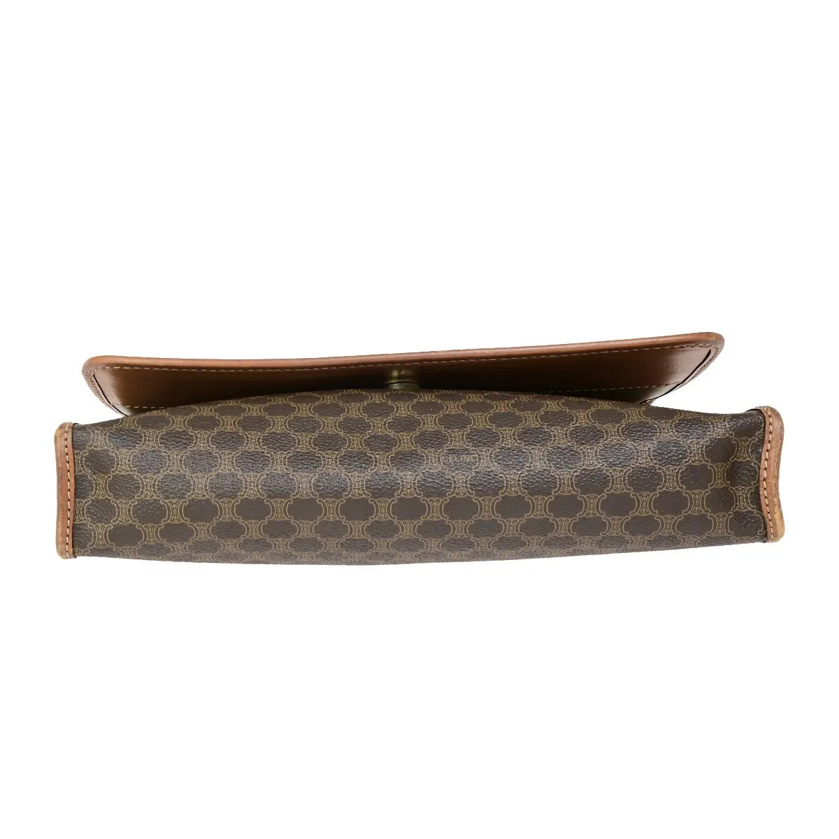 Celine Vintage Macadam Canvas and Leather, Brown, Canvas, Shoulder Bag