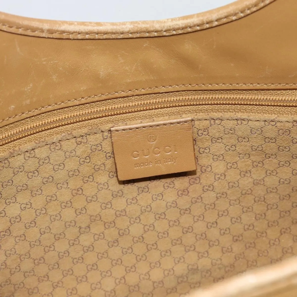 Gucci Piston Jackie O Hobo Leather, Beige, Leather, Handbag
