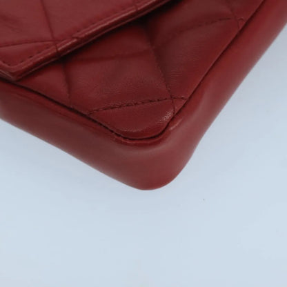 Chanel Vintage CC Flap Waist Quilted Leather, Red, Leather, Clutch