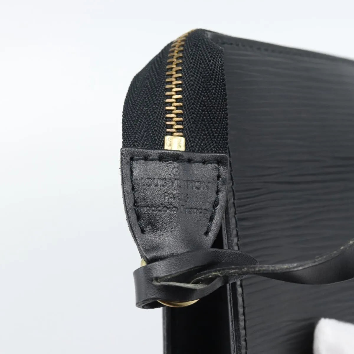 Louis Vuitton Pochette Accessoires Epi, Black, Leather, Clutch
