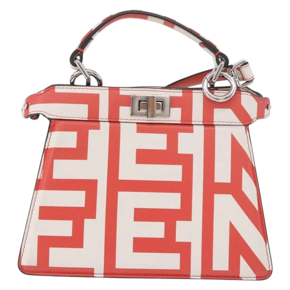 Fendi Peekaboo Leather, White, Leather, Handbag