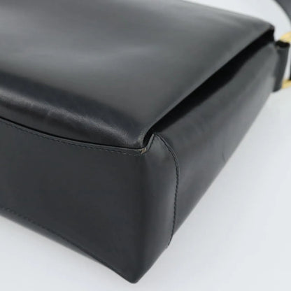 Gucci Vintage Convertible Box Leather, Black, Leather, Handbag