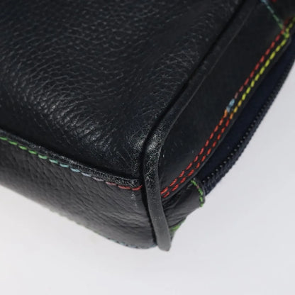Fendi Vintage Zip Leather, Navy, Leather, Shoulder Bag