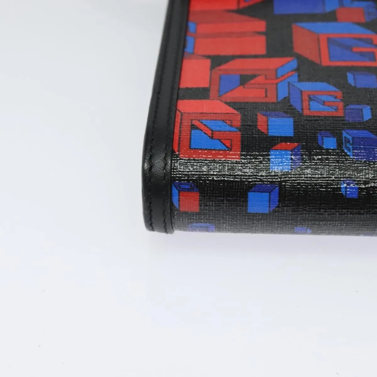 Gucci Flap Printed Coated Canvas, Black, PVC, Shoulder Bag