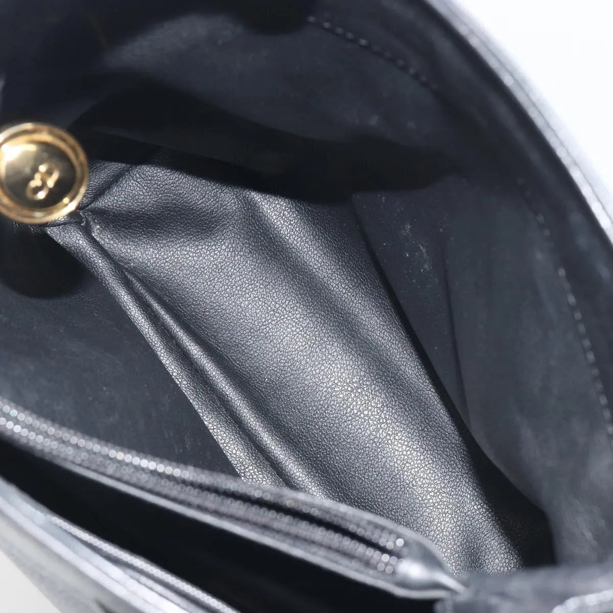 Christian Dior Vintage CD Logo Tote Leather, Black, Leather, Handbag