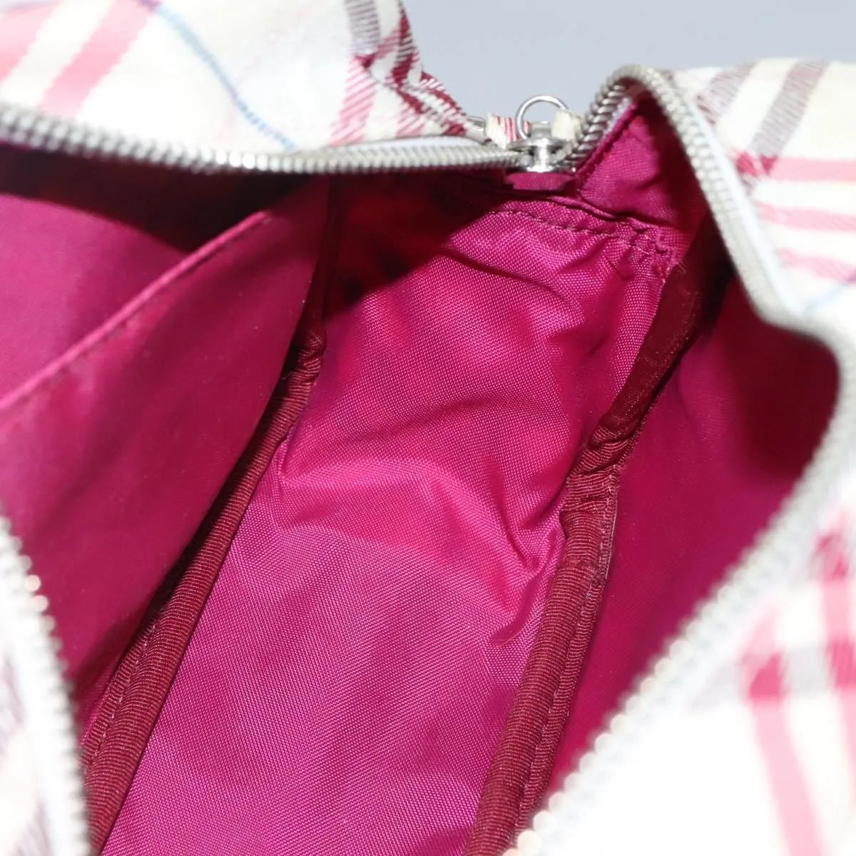 Burberry Nova Check Blue Label Nylon, White, Nylon, Shoulder Bag