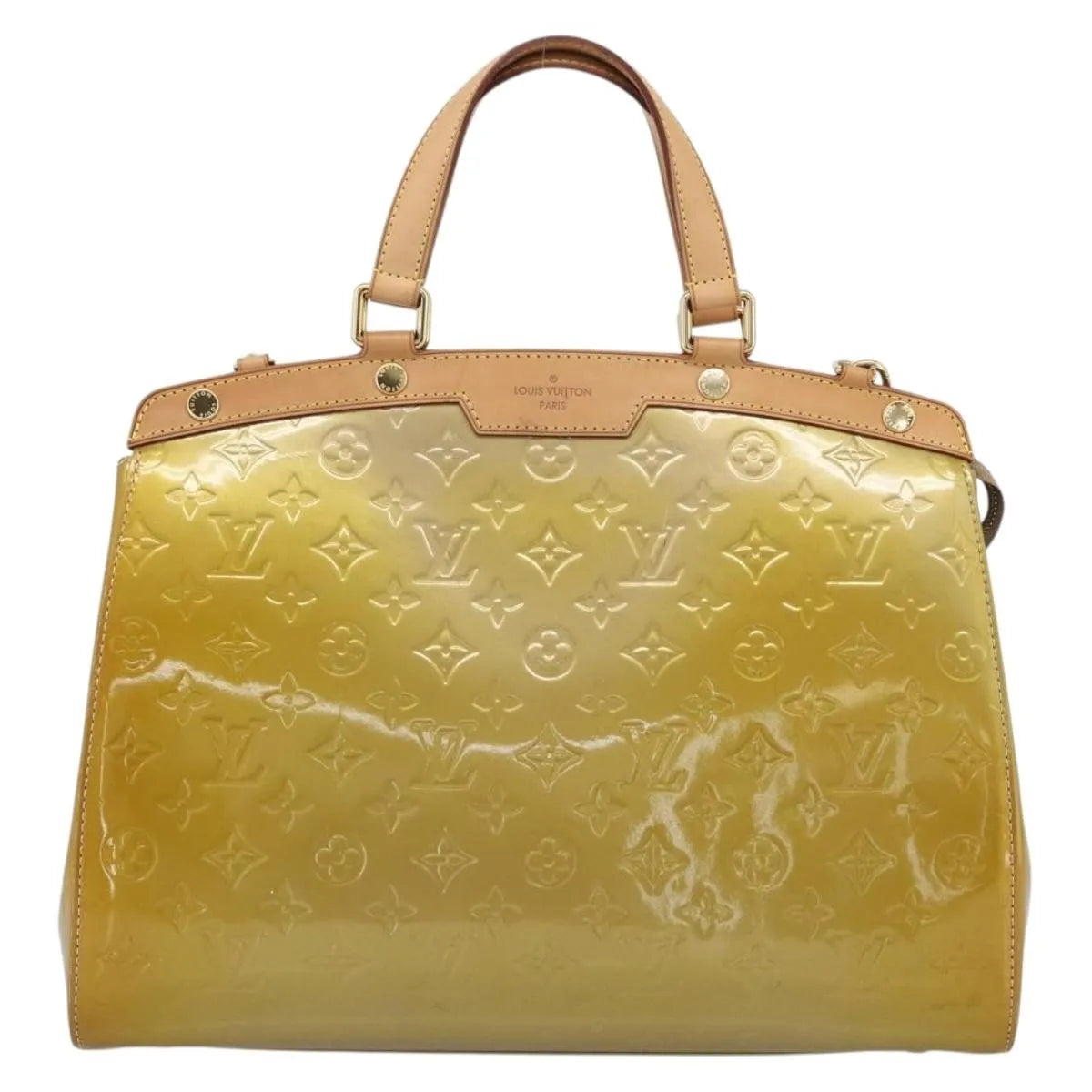 Louis Vuitton Brea Monogram Vernis, Beige, Patent Leather, Handbag