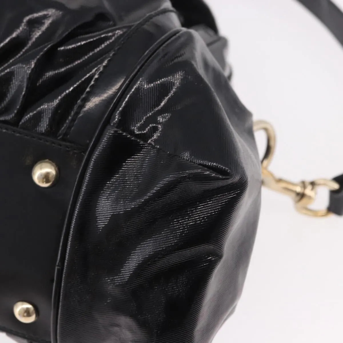 Gucci Pop Bamboo Handle Dialux Coated Canvas, Black, PVC, Handbag