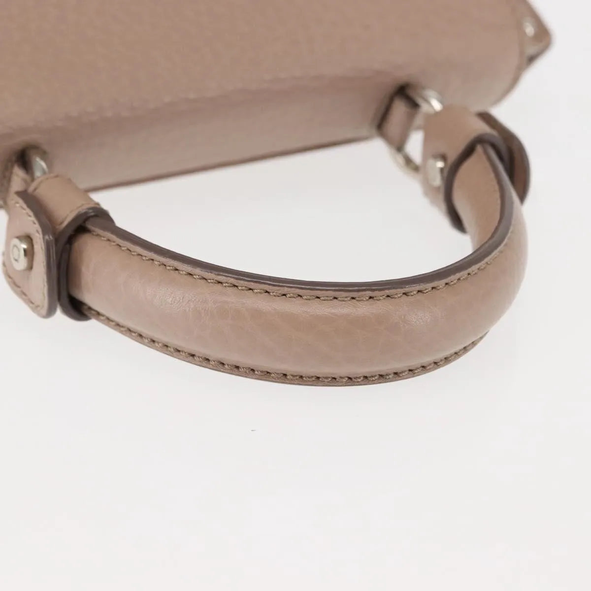 Salvatore Ferragamo Sofia Satchel Grainy Leather, Beige, Leather, Handbag