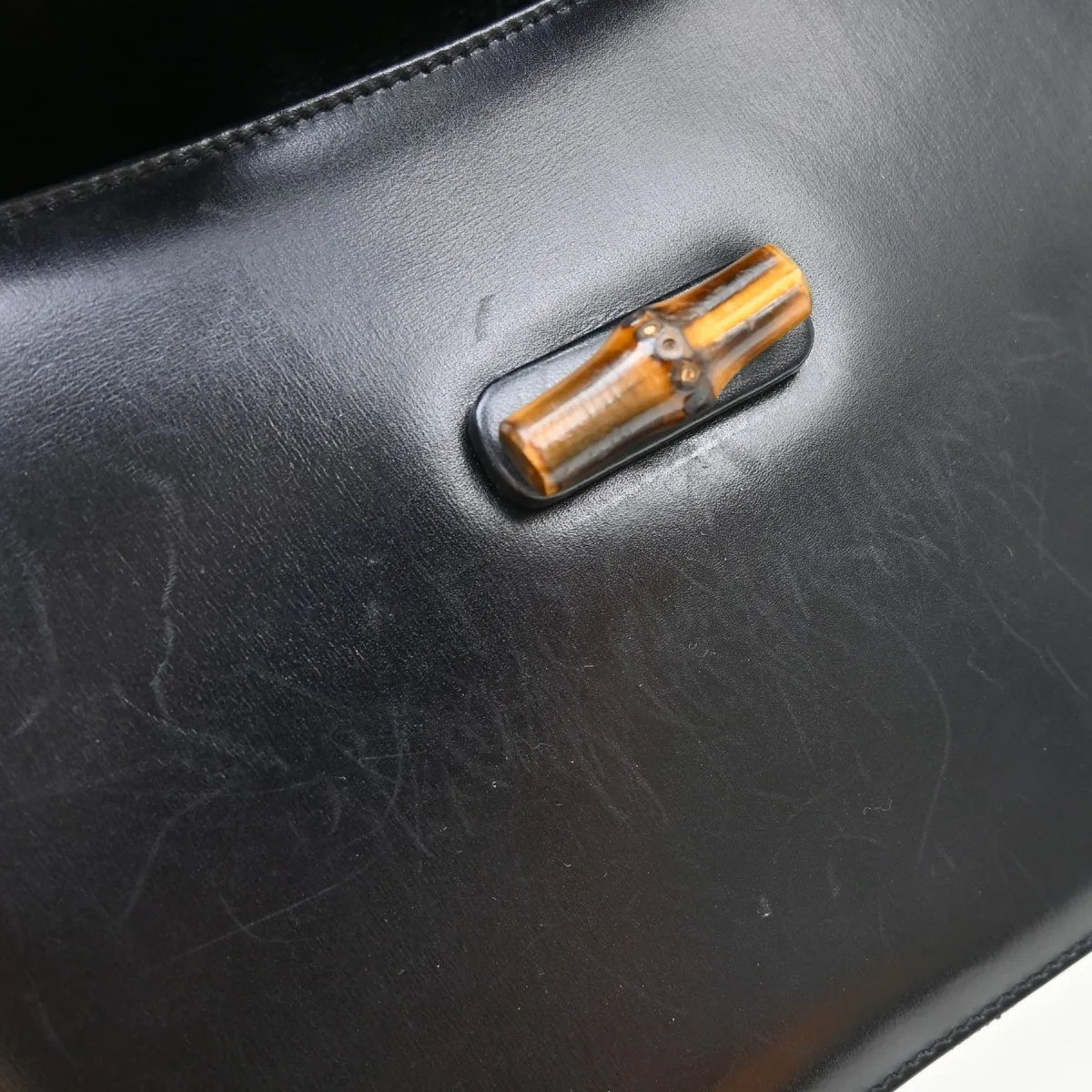 Gucci Vintage Lady Lock Flap Leather, Black, Leather, Shoulder Bag