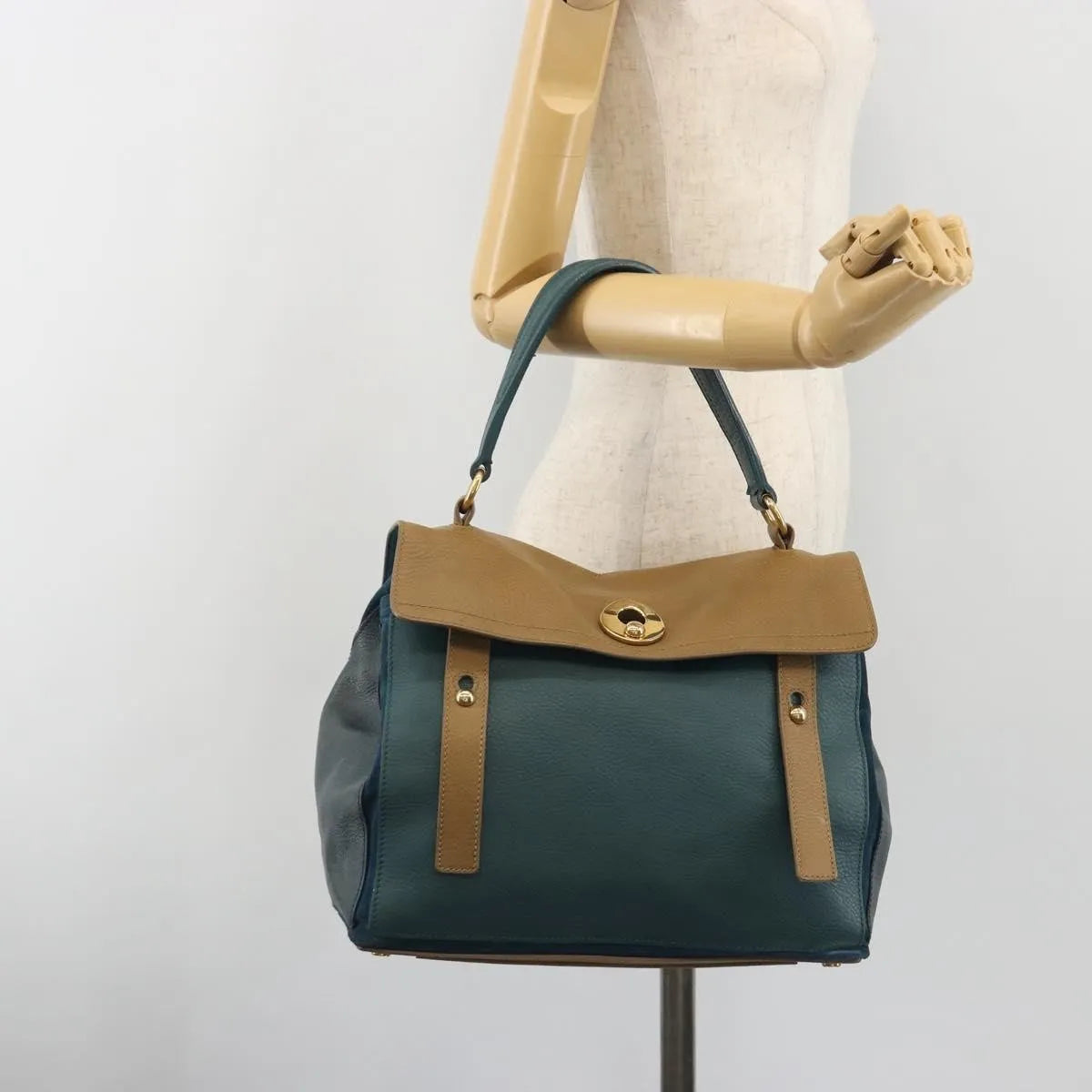 Saint Laurent Tricolor Muse Two Leather, Multicolour, Leather, Handbag
