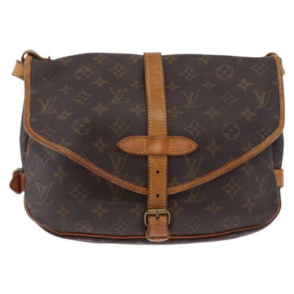 Louis Vuitton Saumur Canvas, Brown, Canvas, Shoulder Bag