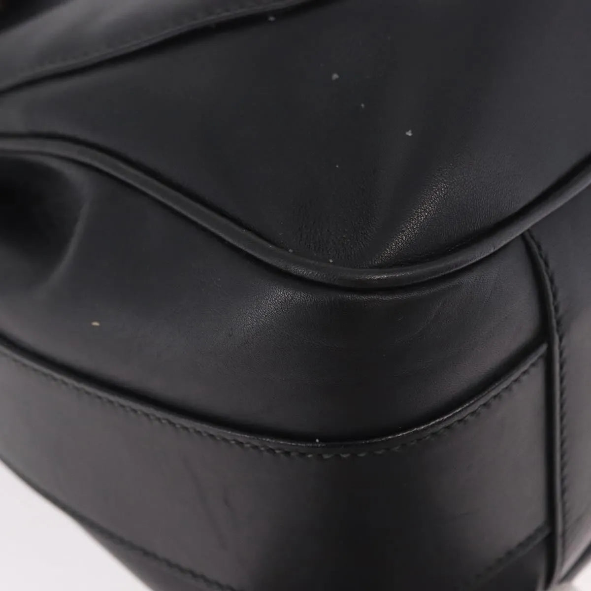 Gucci Vintage Leather, Black, Leather, Shoulder Bag