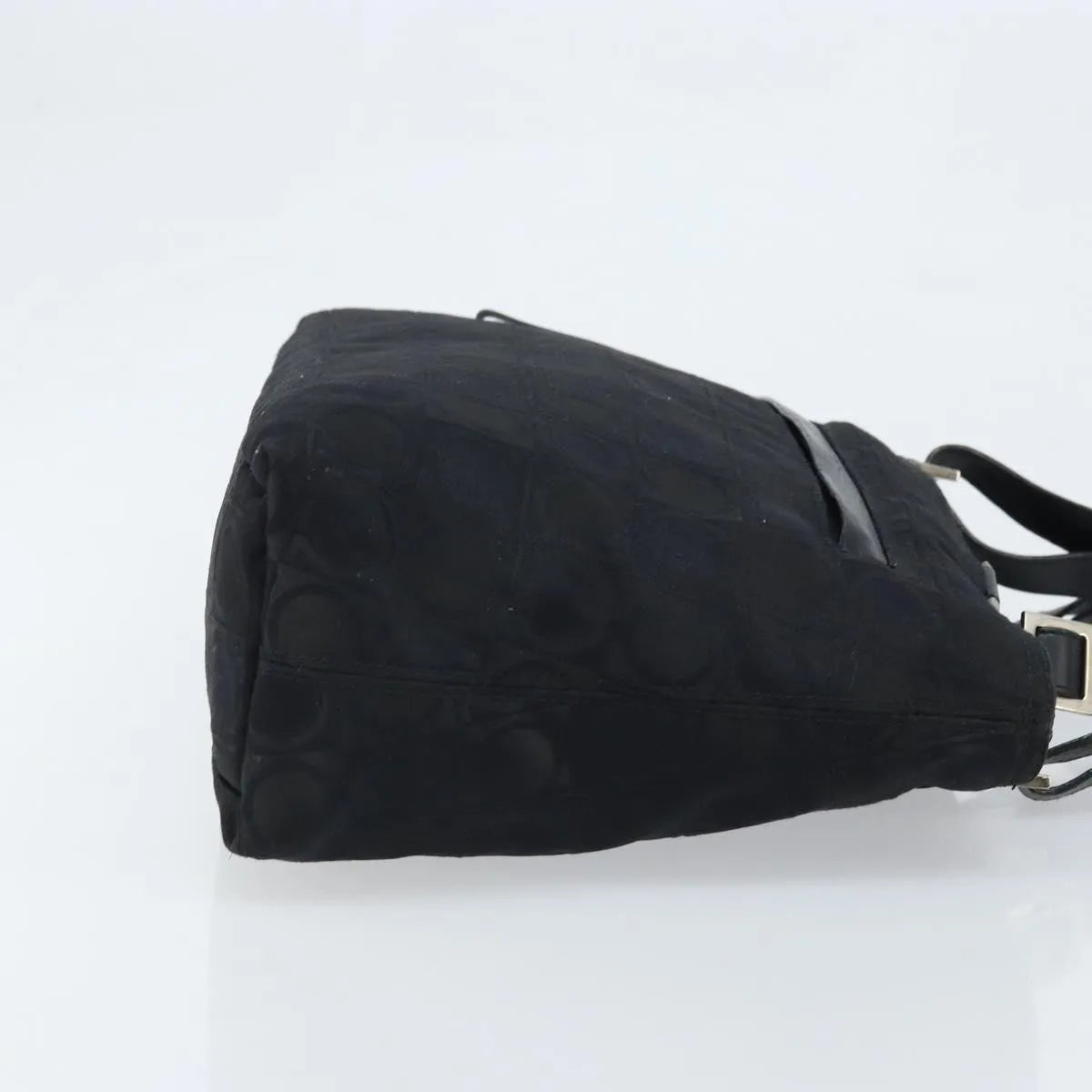 Salvatore Ferragamo Gancini Tote Gancini Canvas, Black, Nylon, Tote Bag