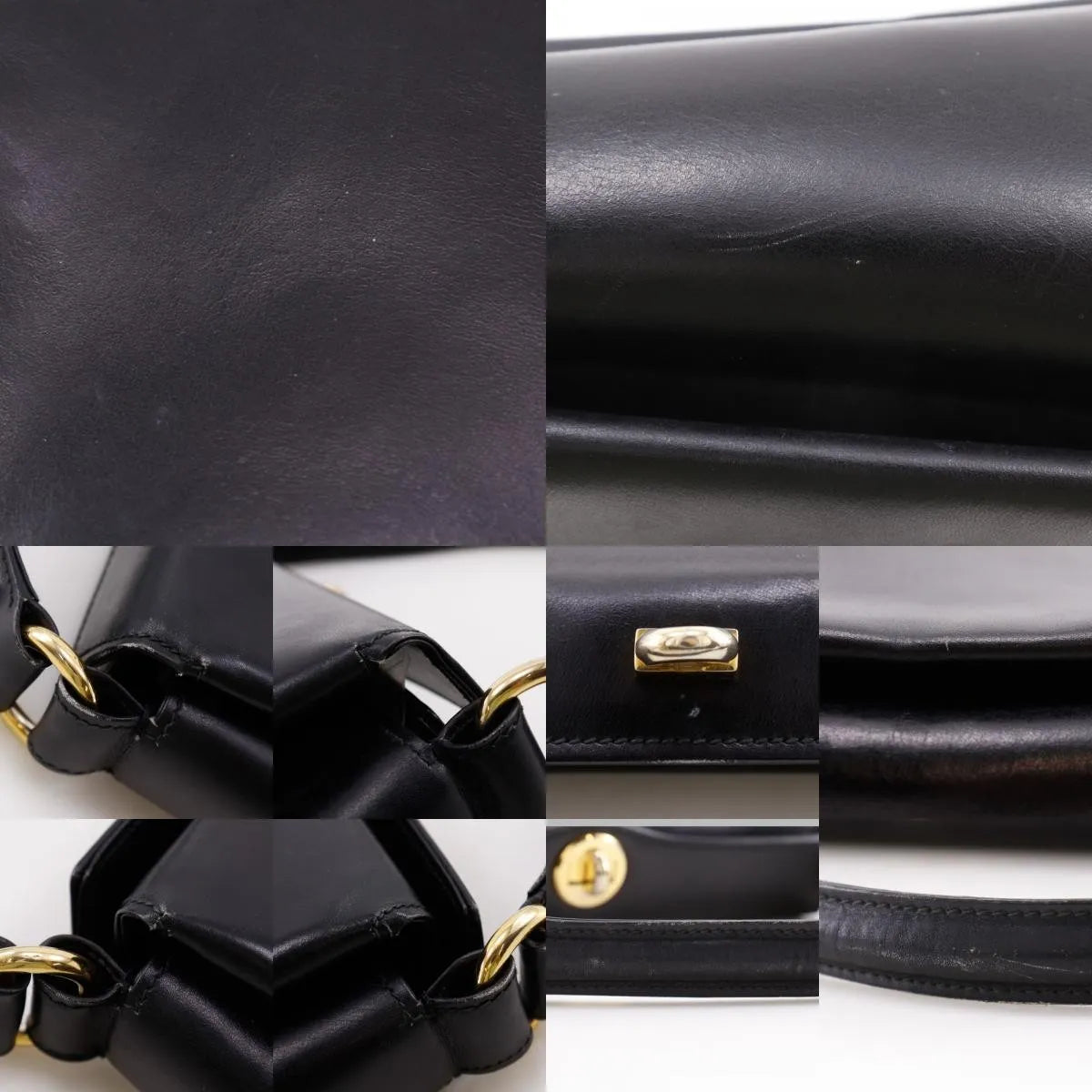 Gucci Vintage Leather, Black, Leather, Shoulder Bag