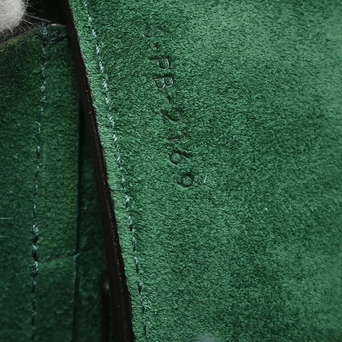 Celine Belt Textured Leather, Green, Leather, Handbag