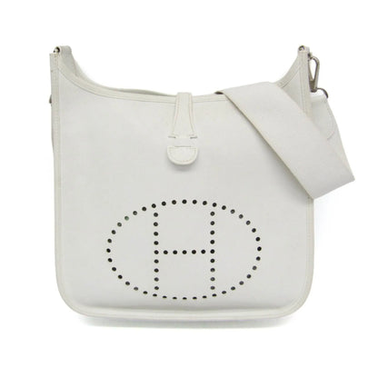Hermes Evelyne Bag Gen II Epsom, White, Leather, Shoulder Bag