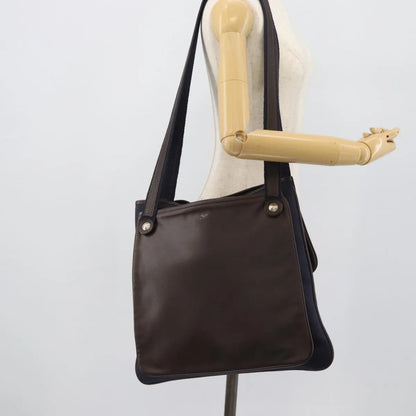 Hermes Mrs. Hippie Leather and Toile, Navy, Leather, Shoulder Bag