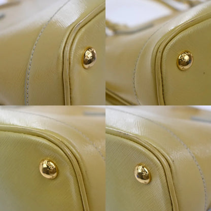 Prada Open Promenade Saffiano Leather, Yellow, Leather, Handbag