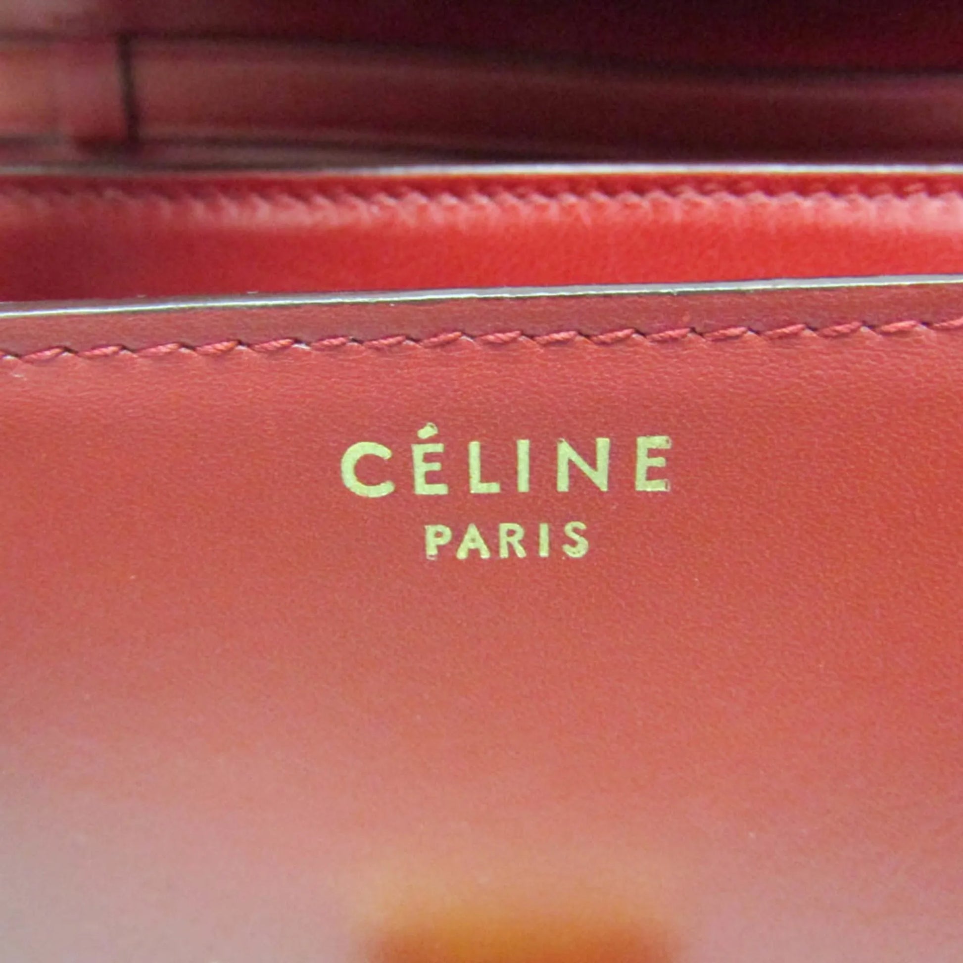 Celine Classic Box Smooth Leather, Red, Calfskin, Handbag
