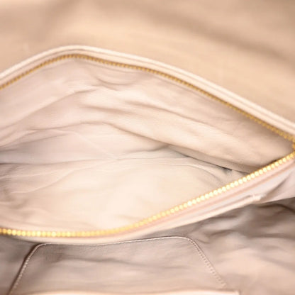 Prada Turnlock Nappa Gaufre, Beige, Leather, Shoulder Bag
