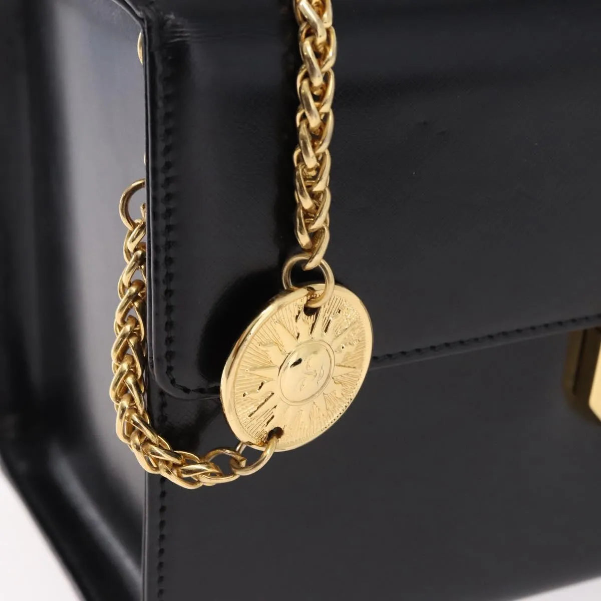 Versace Vintage Leather, Black, Leather, Handbag
