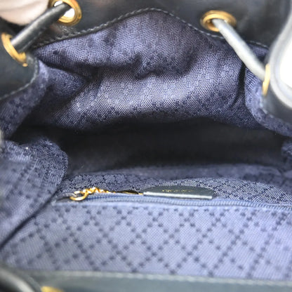 Gucci Vintage Bamboo Leather, Black, Leather, Backpack