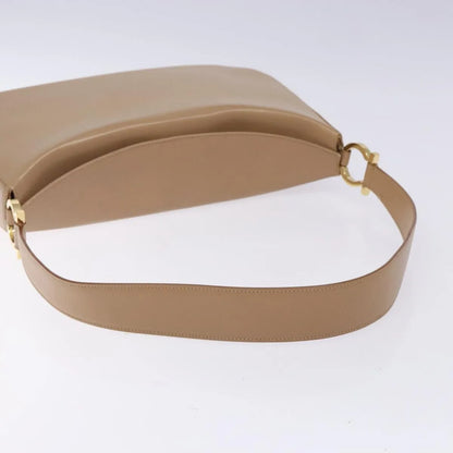 Salvatore Ferragamo Gancini Leather, Beige, Leather, Shoulder Bag