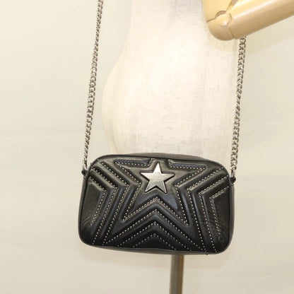 Stella McCartney Stella Star Camera Quilted Faux Leather, Black, Synthetic, Shoulder Bag