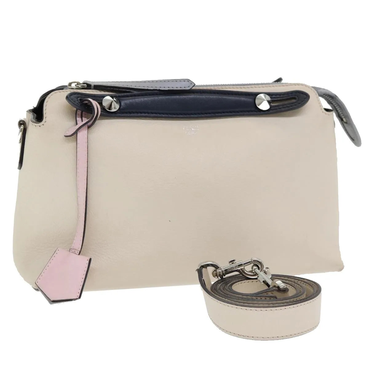 Fendi By The Way Satchel Leather, Beige, Leather, Handbag