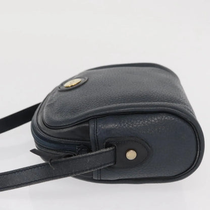 Christian Dior Vintage CD Logo Leather, Navy, Leather, Shoulder Bag