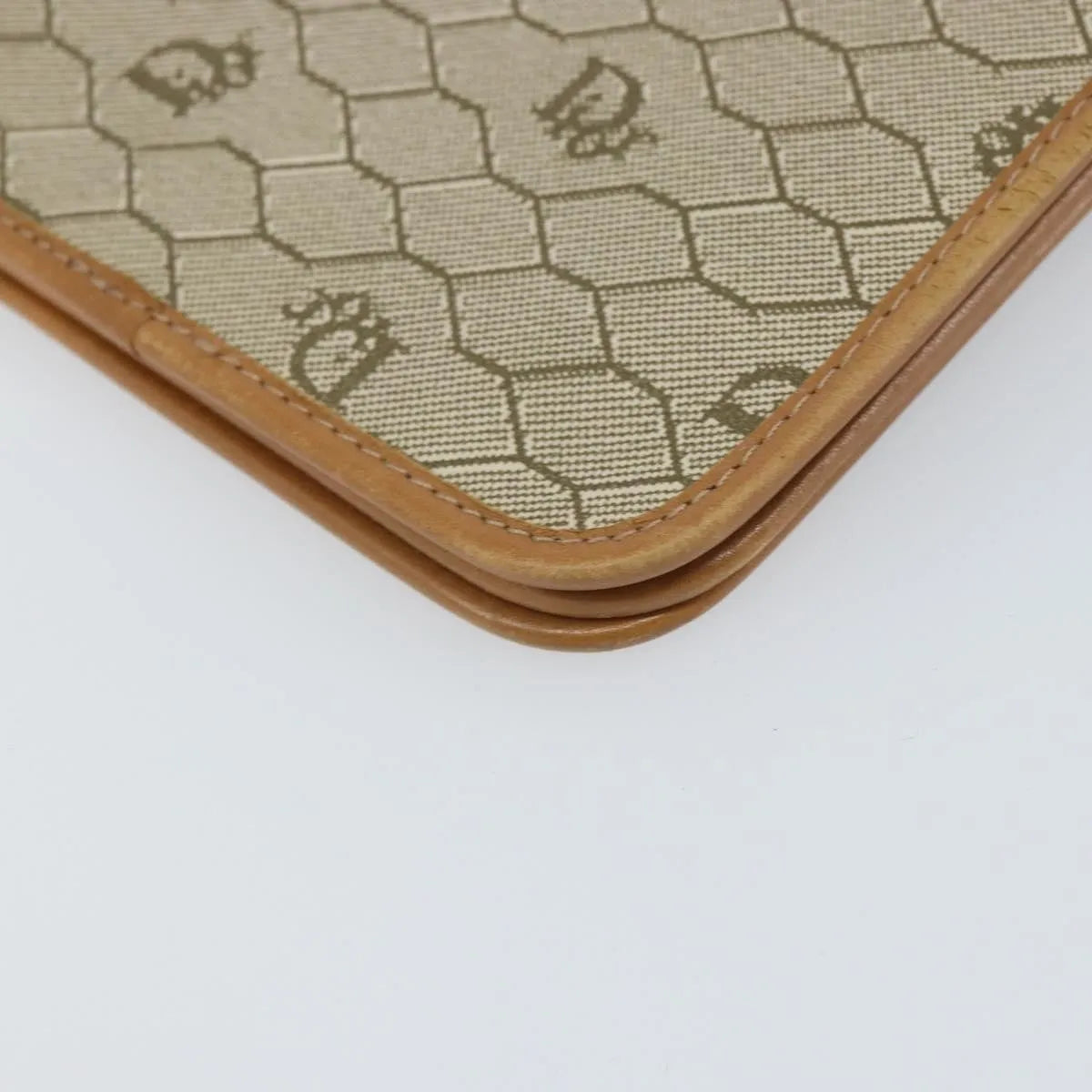 Christian Dior Vintage honeycomb clutch Canvas, Beige, Canvas, Clutch
