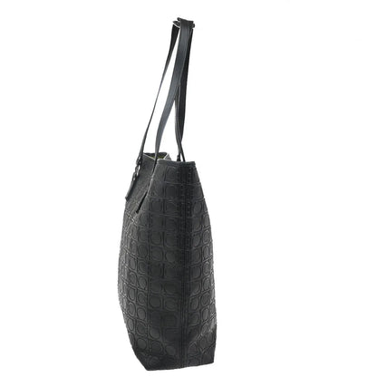Salvatore Ferragamo Gancini Tote Gancini Canvas, Black, Canvas, Tote Bag