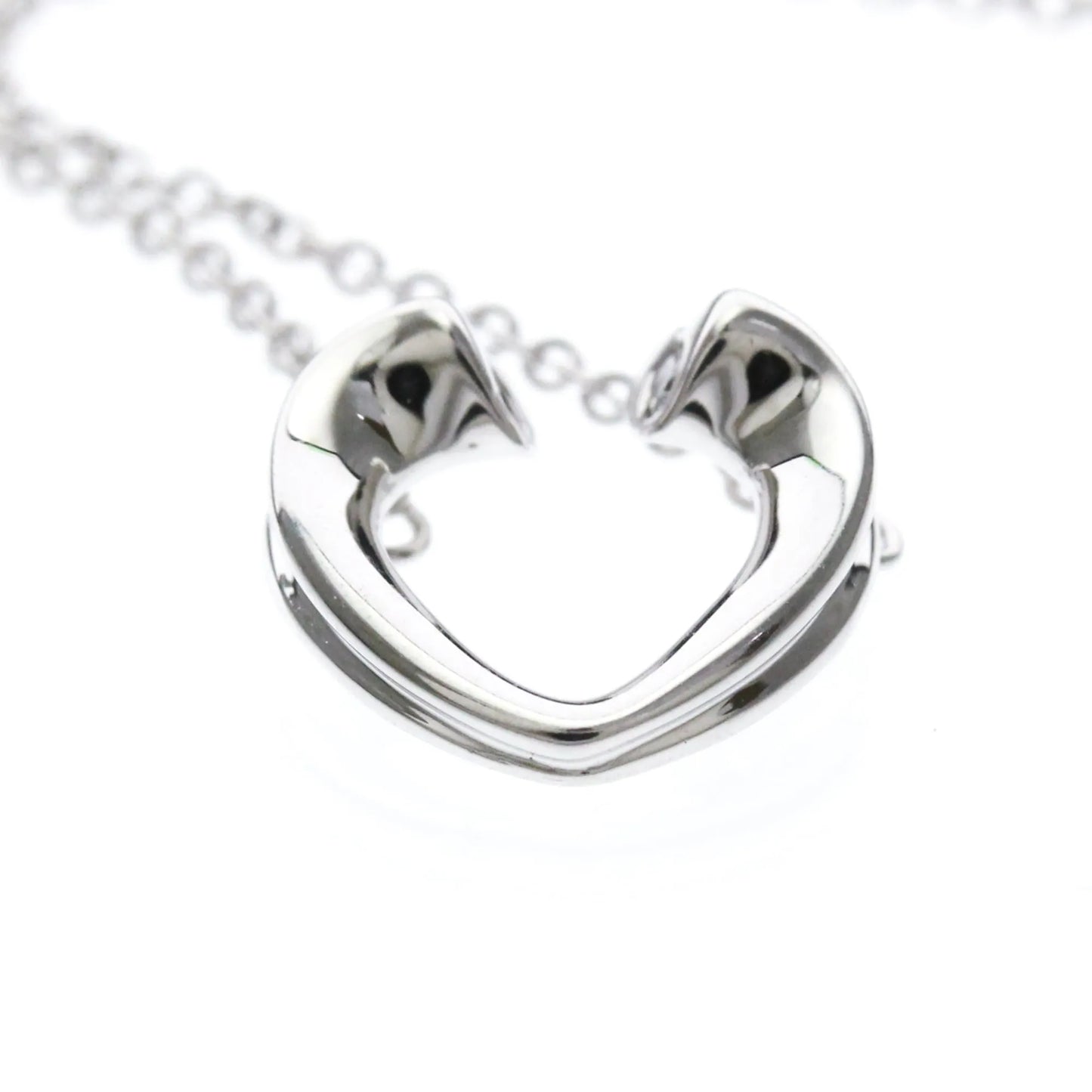 Tiffany & Co. Paloma Picasso Tenderness Heart Pendant 18K White Gold with Diamonds, Silver, White Gold, Necklace