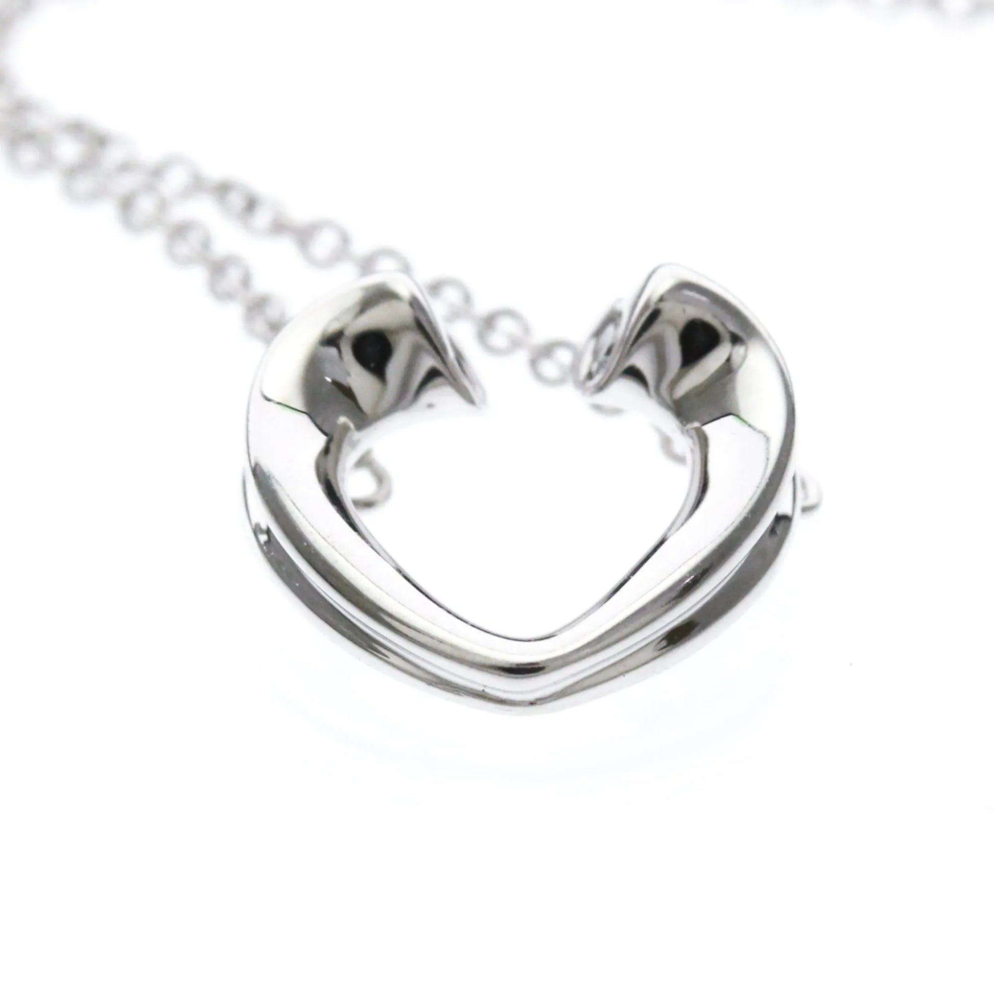 Tiffany & Co. Paloma Picasso Tenderness Heart Pendant 18K White Gold with Diamonds, Silver, White Gold, Necklace