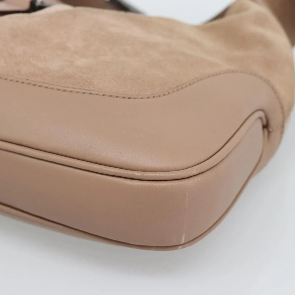 Gucci Jackie O Suede, Beige, Suede, Shoulder Bag