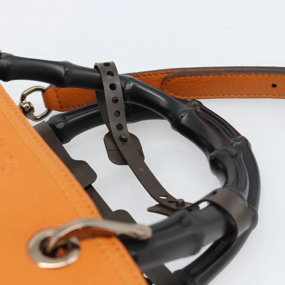 Gucci Bamboo shopper Leather, Orange, Leather, Handbag