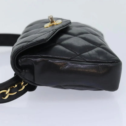 Chanel Vintage CC Waist Lambskin, Black, Leather, Shoulder Bag