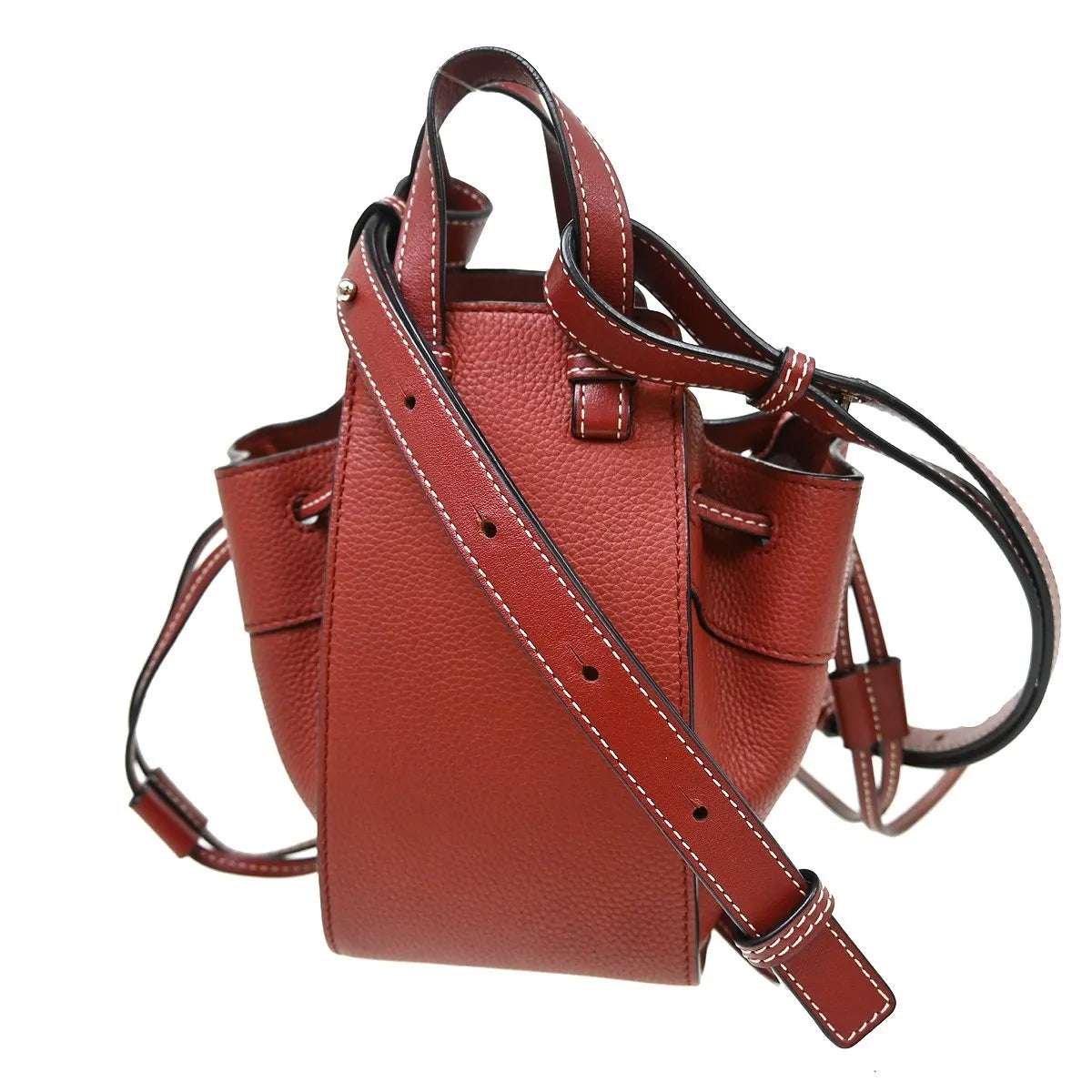 Loewe Hammock Leather, Red, Leather, Handbag